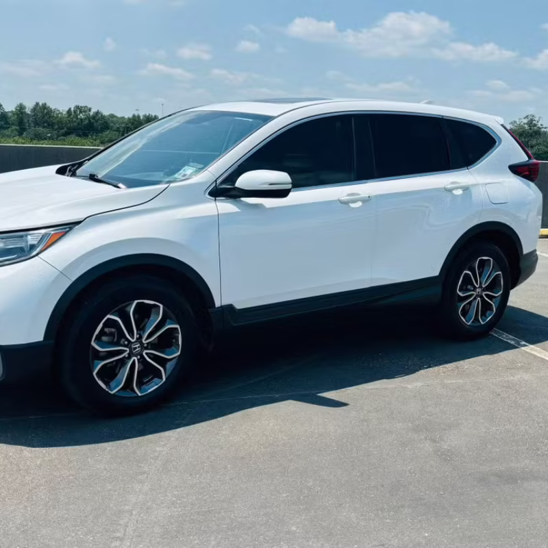 Full view of Honda CR-V 2021 rental car available through Role Call Rentals in Baton Rouge