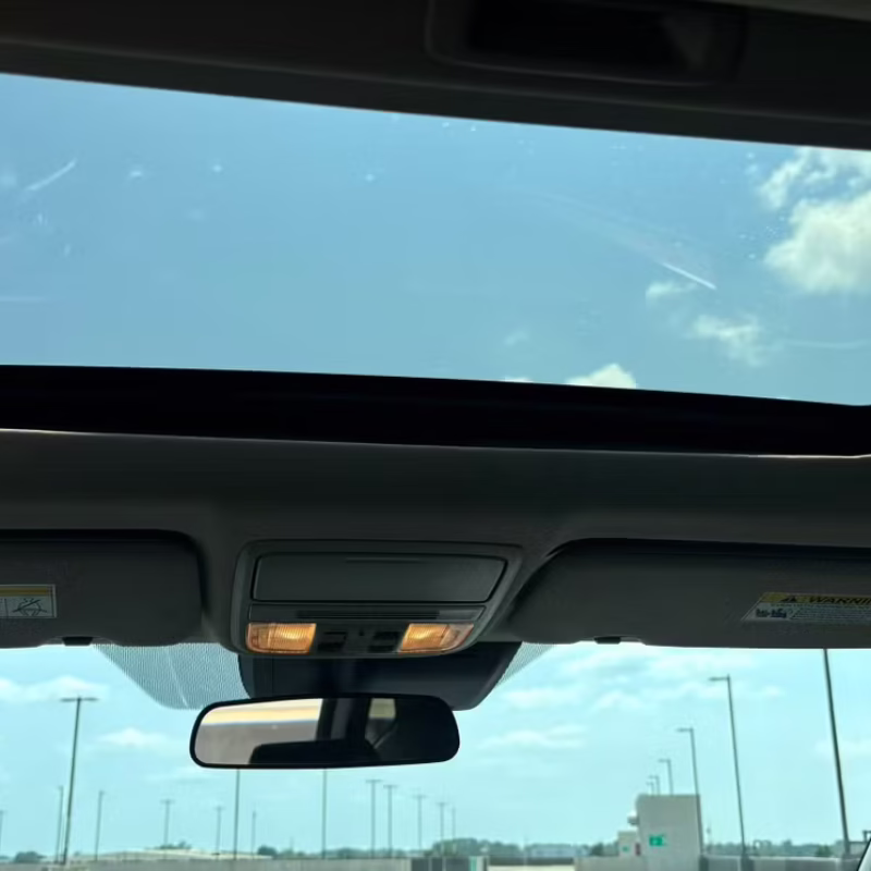 Sun roof view of Honda CR-V 2021 rental car featuring stylish design in Baton Rouge